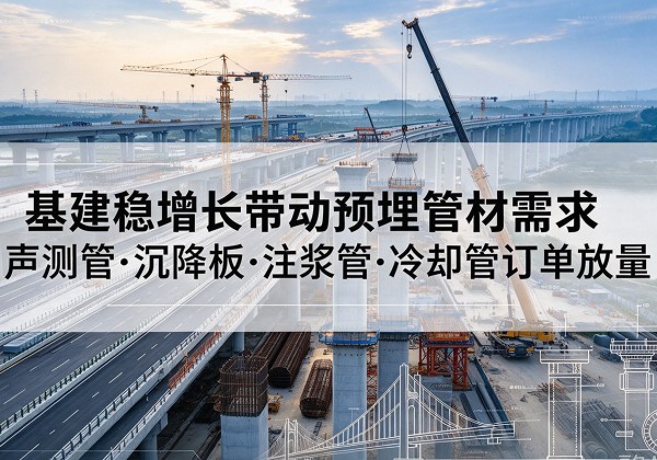 青秀基建稳增长带动预埋监测管材需求，声测管、沉降板、注浆管订单持续放量